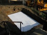 Bazén - Přepeře, připravený výkop s polystyrenem