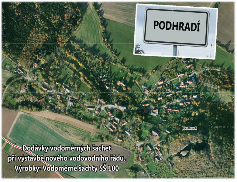 Podhradí, výstavba vodovodního řádu, vodoměrné šachty SŠ 100