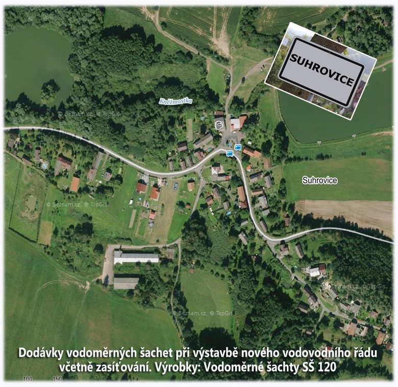 Suhrovice, výstavba vodovodního řádu, vodoměrné šachty SŠ 120