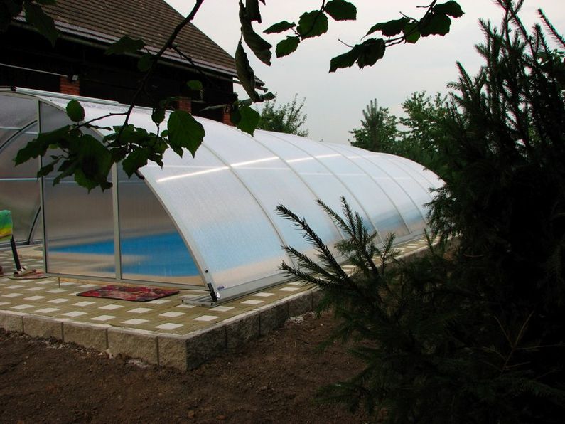 Bazén - Turnov, instalace zastřešení