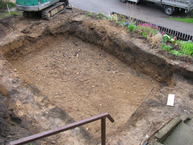 Bazén - Přepeře, výkop pro bazén