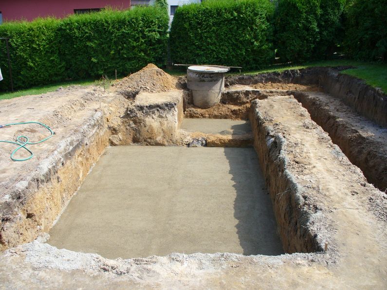 Bazén - finální podoba základové desky