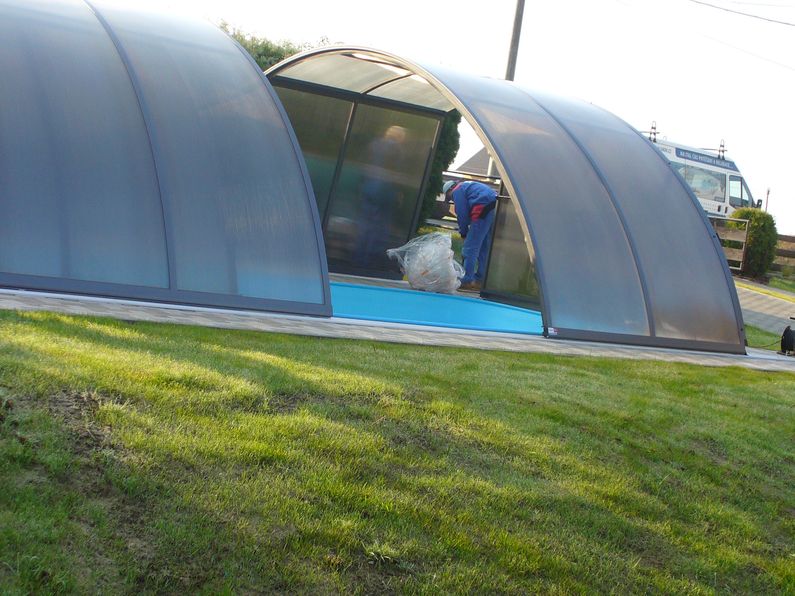 Bazén - instalace zastřešení