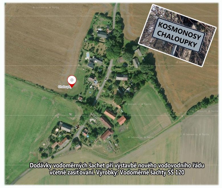 Kosmonosy Chaloupky, výstavba vodovodního řádu, vodoměrné šachty SŠ 120