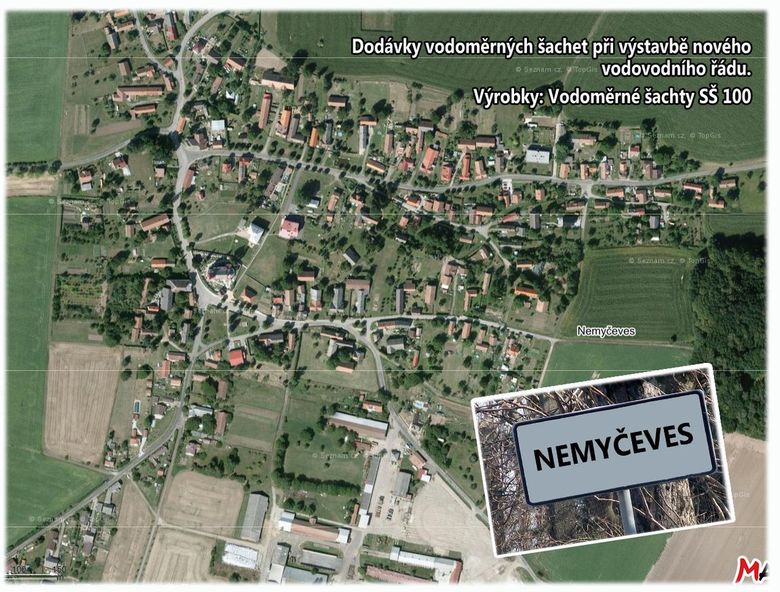Nemyčeves, výstavba vodovodního řádu, vodoměrné šachty SŠ 100