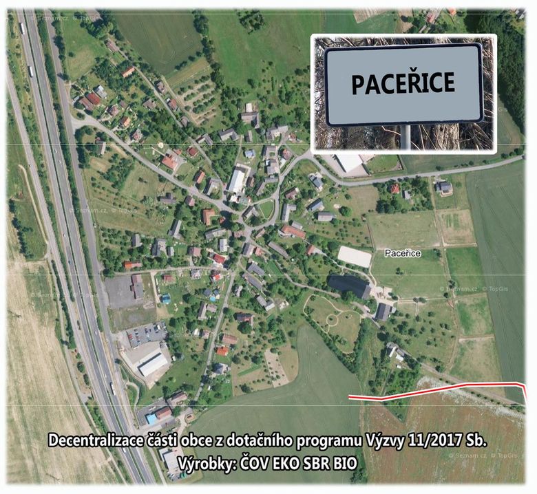Paceřice, decentralizace kanalizace obce z výzvy 11/2017 Sb., ČOV EKO SBR BIO