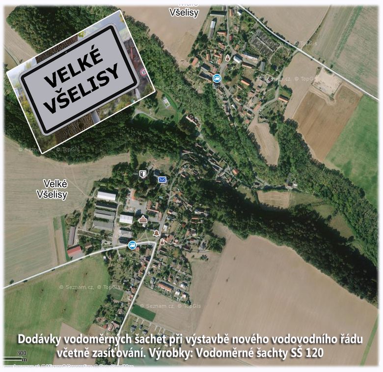 Velké Všelisy, výstavba vodovodního řádu, vodoměrné šachty SŠ 120