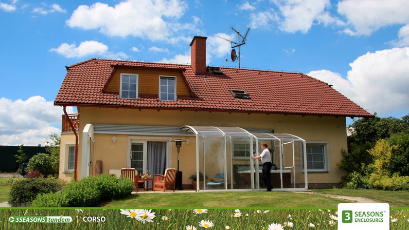 Zastřešení Corso, kompakt, béžový profil