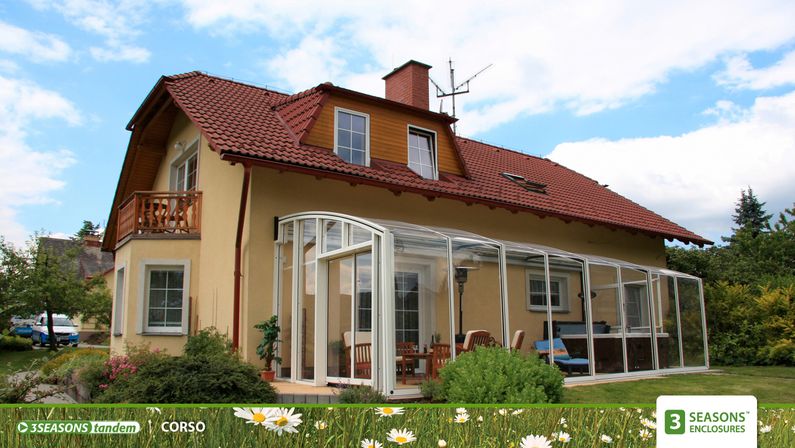 Zastřešení Corso, kompakt, béžový profil