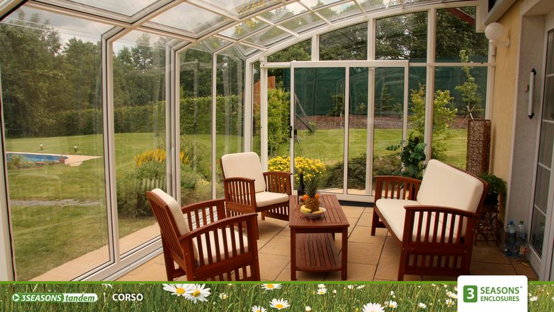 Zastřešení Corso, kompakt, béžový profil