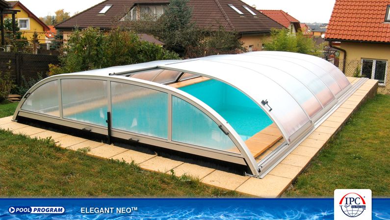 Zastřešení Elegant, čirý polykarbonát, bílý profil