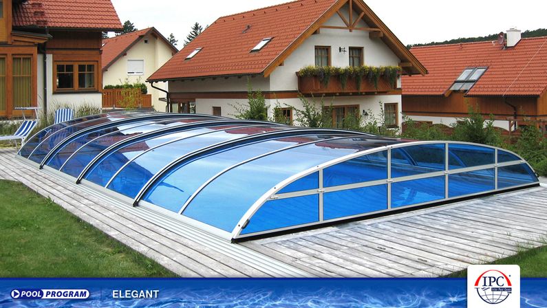 Zastřešení Elegant, modrý kompakt, stříbrný profil