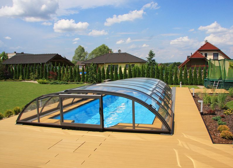 Zastřešení Elegant, čirý polykarbonát, antracit