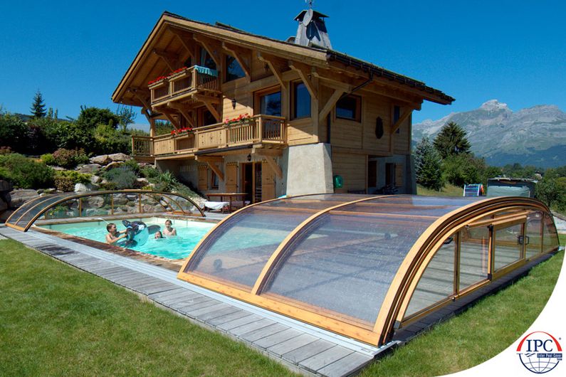 Zastřešení Elegant, kompakt, dřevodekor