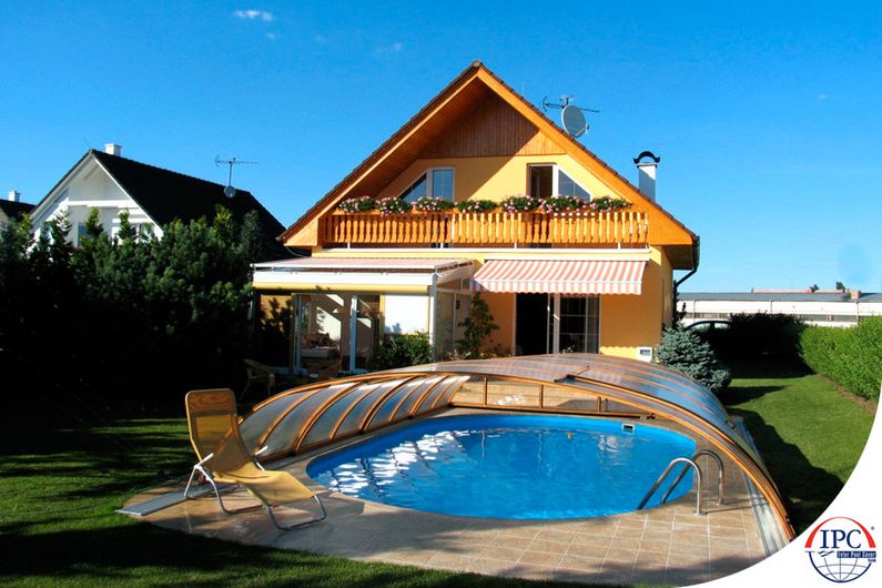 Zastřešení Elegant, kompakt, dřevodekor