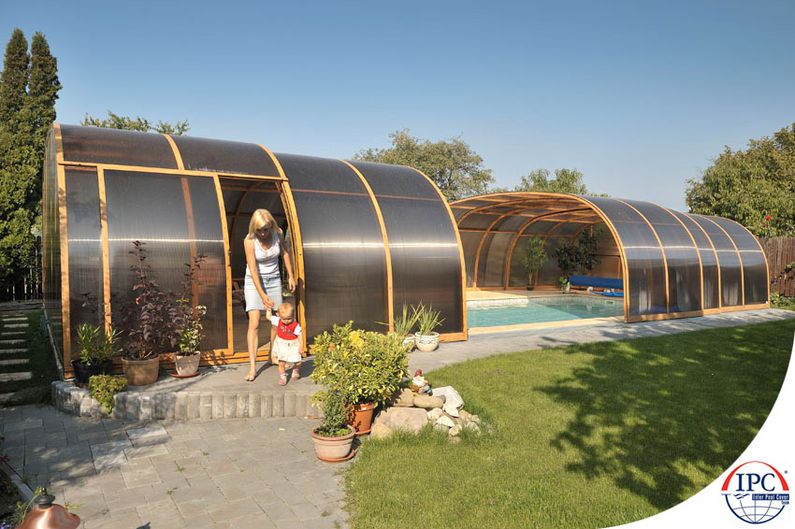 Zastřešení Laguna, kouřový polykarbonát, dřevodekor