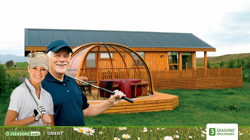 Zastřešení Orient, kompakt, profil dřevodekor