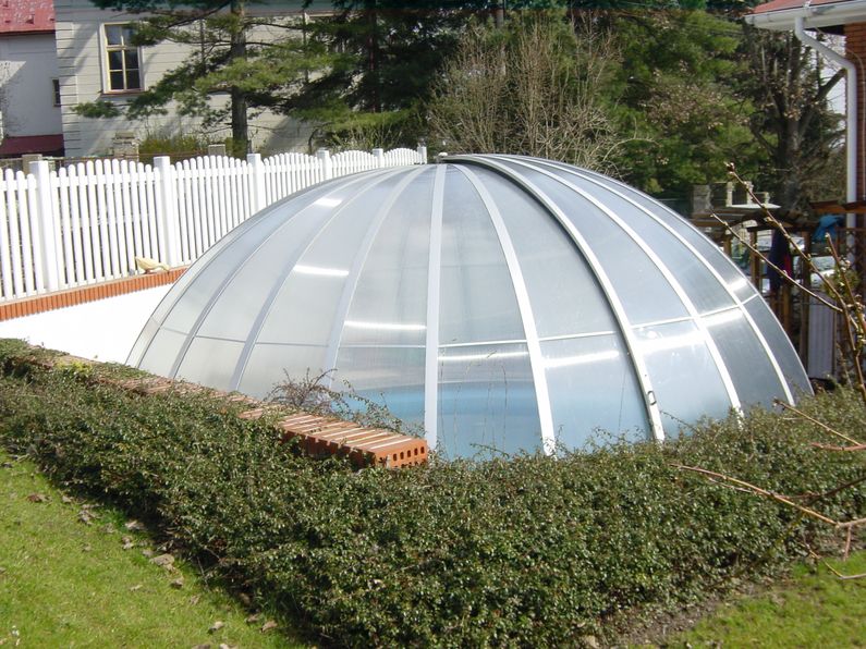 Zastřešení Orient, čirý polykarbonát, stříbrný profil