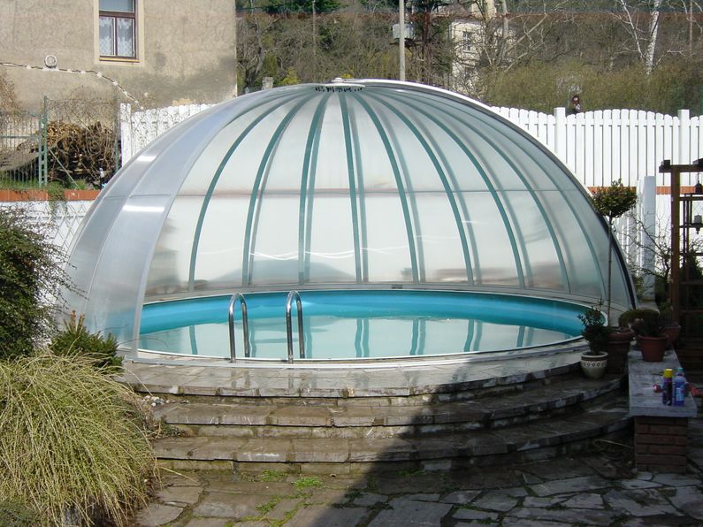 Zastřešení Orient, čirý polykarbonát, stříbrný profil