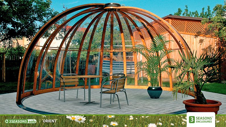 Zastřešení Orient, kompakt, profil dřevodekor