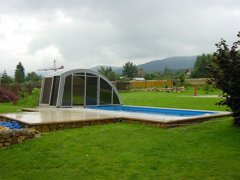 Zastřešení Ravena, polykarbonát kouřový, stříbrný profil