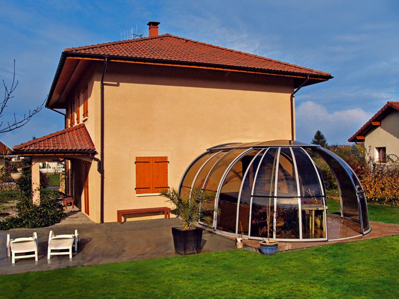 Zastřešení Oasis, bronzový kompakt, stříbrný profil