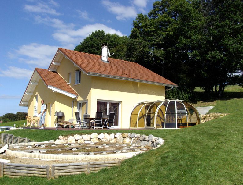 Zastřešení Oasis, bronzový kompakt, stříbrný profil