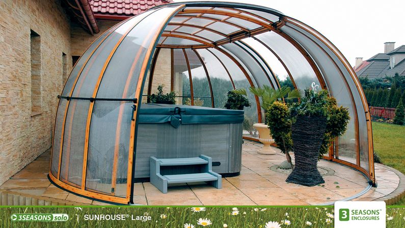 Zastřešení Sunhouse, kompakt, profil dřevodekor