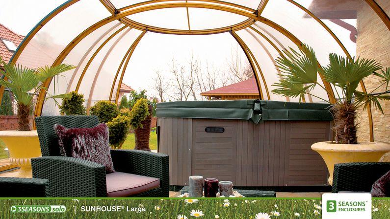 Zastřešení Sunhouse, kompakt, profil dřevodekor