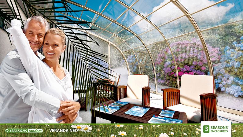 Zastřešení Veranda, kompakt, béžový profil